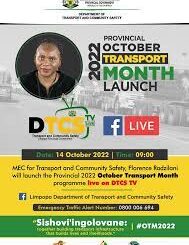 MEC RADZILANI TO LAUNCH THE PROVINCIAL 2022 OCTOBER TRANSPORT MONTH PROGRAMME