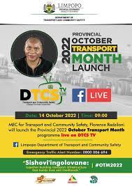 MEC RADZILANI TO LAUNCH THE PROVINCIAL 2022 OCTOBER TRANSPORT MONTH PROGRAMME