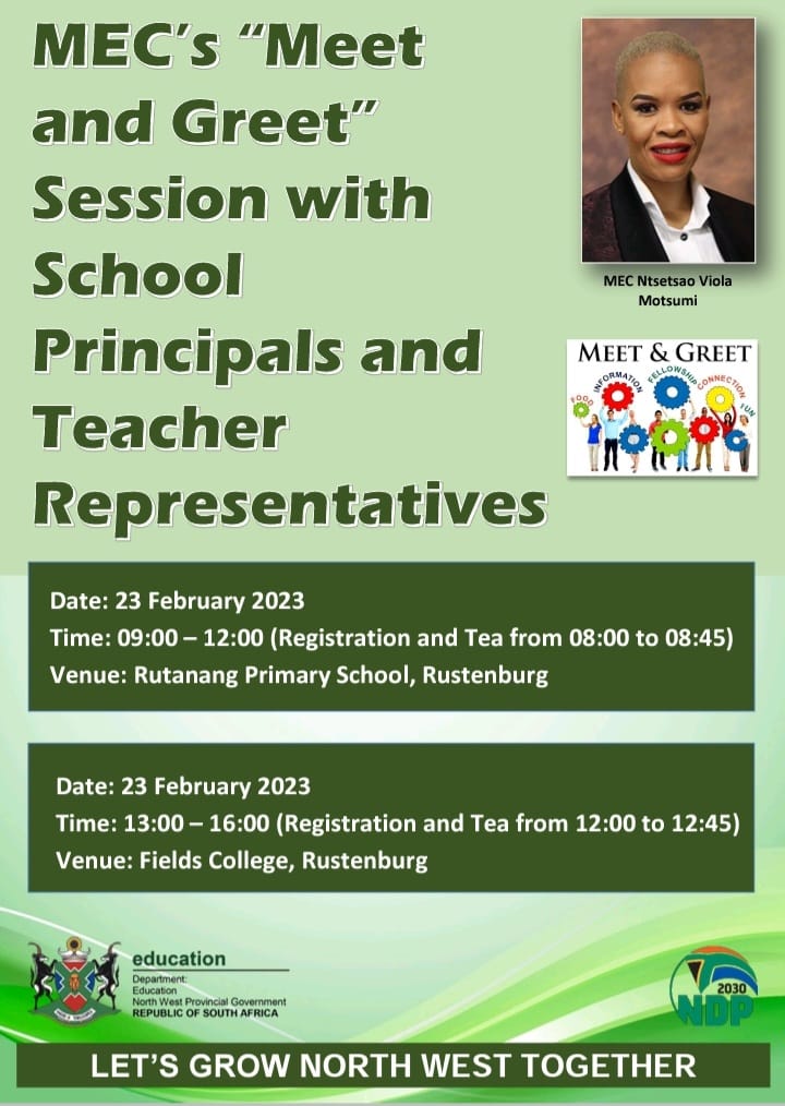NW Education MEC engages on a roadshow with principals and teacher representatives