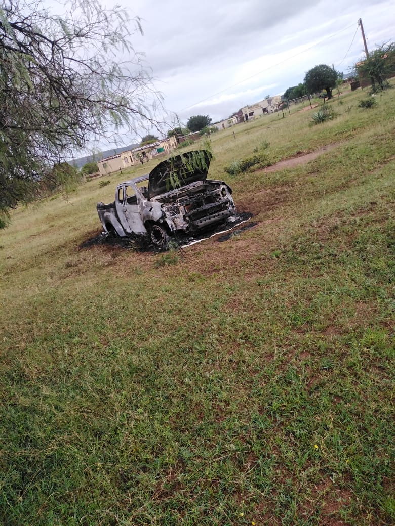 SUSPECTS NABBED FOR REPORTING FAKE CARJACKING AFTER MOTOR VEHICLE TRANSPORTING STOLEN GOATS WAS TORCHED BY ANGRY MOB