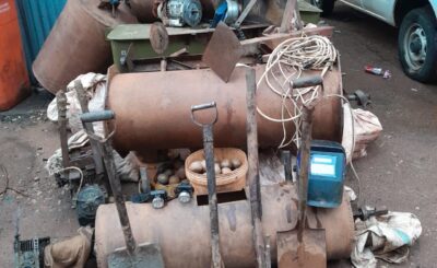 TWO SUSPECTED ILLEGAL MINERS NABBED AND MINING EQUIPMENT SEIZED FOLLOWING A SUCCESSFUL DISRUPTIVE OPERATION AT BERGENEK