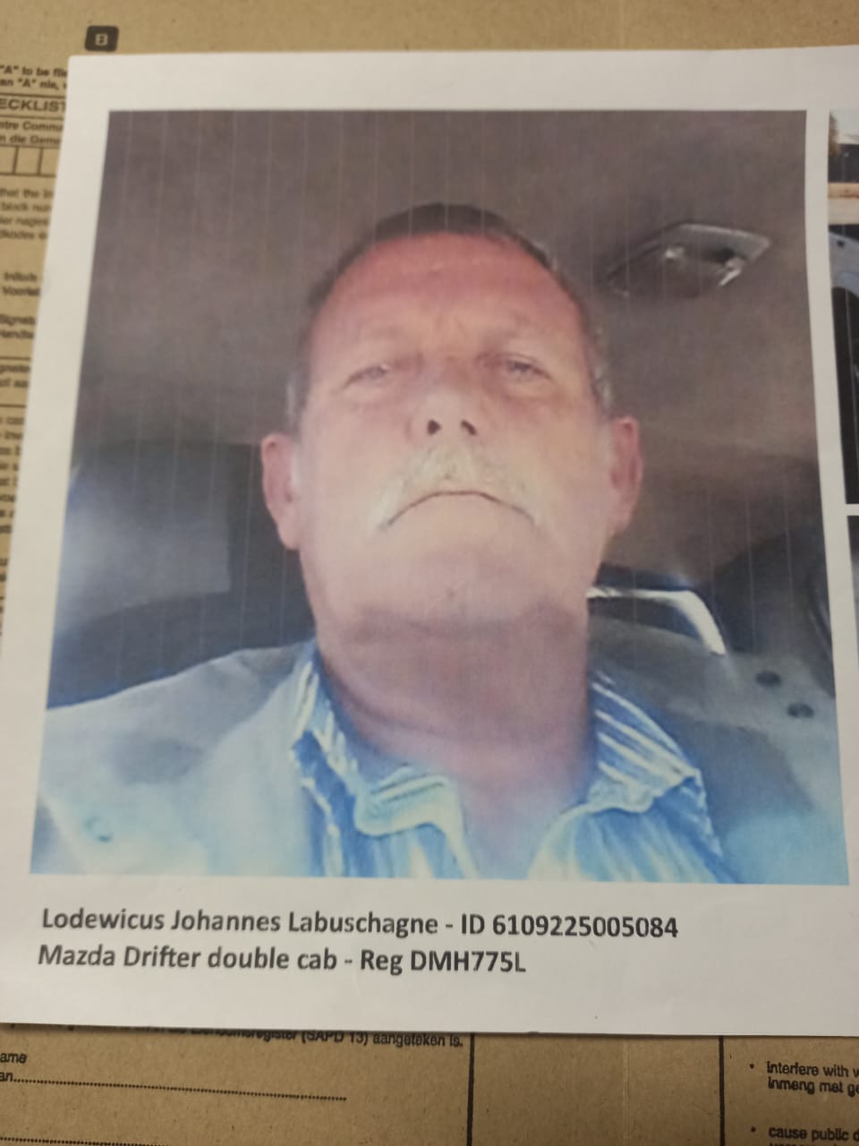 POLOKWANE POLICE APPEAL WITH THE PUBLIC TO FIND A MISSING MAN AGED 62