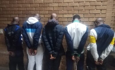 POLICE MAKE A REMARKABLE BREAKTHROUGH IN ARRESTING FIVE SUSPECTS WHO ALLEGEDLY COMMITTED BUSINESS ROBBERY AT JEWELLERY STORE IN SAVANNA MALL