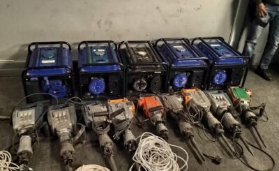 POLICE APPREHEND TWO ILLEGAL MINERS, ALSO CONFISCATE 05 GENERATORS AND OTHER ITEMS