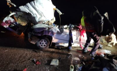 9 PEOPLE PERISHED ON A HEAD ON ACCIDENT ALONG THE MOOKGOPONG ROAD.