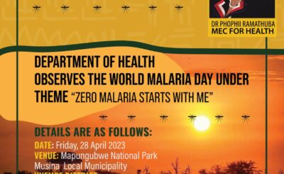 HEALTH MEC DR. PHOPHI RAMATHUBA TO LEAD MALARIA DAY OBSERVATION